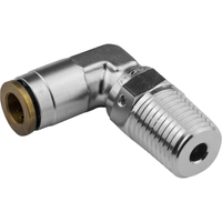 Proflow Fitting Push To Connect Nylon Tube 90 Degree 1/4in. Nylon Tube To 1/8in. NPT Silver