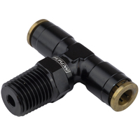Proflow Fitting Push To Connect Nylon Tube Tee 3/16in. Nylon Tube To 1/8in. NPT Black