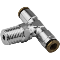 Proflow Fitting Push To Connect Nylon Tube Tee 3/16in. Nylon Tube To 1/8in. NPT Silver