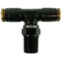 Proflow Fitting Push To Connect Nylon Tube Tee 1/4in. Nylon Tube To 1/4in. NPT Black