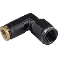 Proflow Fitting Push To Connect Nylon Tube 90 Degree 3/16in. Nylon Tube To Female -03AN Black