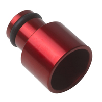 Proflow Aluminium Fuel injector Adaptor 11mm Male To 14mm Female Short Red