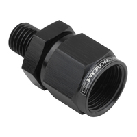 Proflow Female Adaptor -08AN Straight Swivel 18mm x 1.50 Black