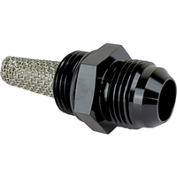 Proflow Fitting Straight Adaptor -10AN O-Ring Port Black With Filter Screen