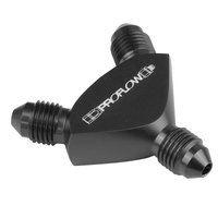 Proflow Fitting Aluminium AN Y-Adaptor -08AN Male To -06AN Male x 2 Black
