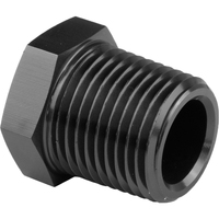 Proflow Fitting Aluminium Hex Head Plug 1/4in. NPT Black