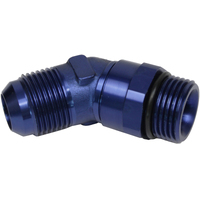 Proflow Adaptor Male -08AN 45 Degree To -06AN Thread Swivel Blue