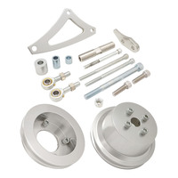 Proflow V Belt Drive & Alternator Bracket Kit Anodised Aluminium For Ford BB 429-460 Drivers Side Low Mount Silver