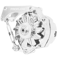 Proflow Alternator Bracket For Chevrolet Small Block Passenger Side Short Water Pump Low Mount Silver Anodised