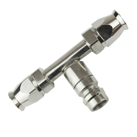 Proflow Hose End Air Conditioning 304 Stainless Straight Inline Charge Port -06 Chrome