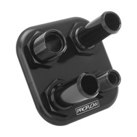 Proflow Firewall Bulkhead Aluminium 4 Port #6 #10 Inline Black