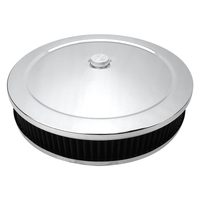 Proflow Air Filter Assembly Round 14in. x 2.5in. Chrome Flat Base,