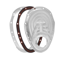 Proflow Timing Cover 2-piece Billet Aluminium Silver Anodised SB For Chevrolet V8 Small Block Kit,