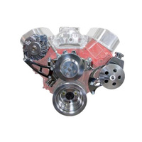 Proflow Front Drive Kit V Belt Kit Chrome V Belt BB Chev Long Style Water Pump