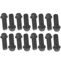 Proflow Header Bolts Hex Head 3/8 in. Custom Black Oxide For Chevrolet For Ford Set of 16