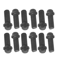 Proflow Header Bolts Hex Head M8 x 1.25 mm x 25mm Length Steel Black Oxide For Chev/Holden LS Engine Set of 12