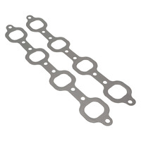 Proflow Header Extractor Gasket For Ford V8 289-302-351W 3'' Bolt Spacing Stainless with Graphite Overlay 1.629'' x 1.449'' Port Pair