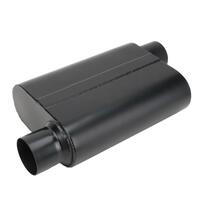 Proflow Muffler 3.00 in Black Compact Flow Chamber II side Inlet To 3.00 in. Side Outlet 9.75" x 13" x 4" body Each