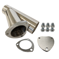 Proflow Exhaust 304 Stainless Steel Cut Out Y Pipe 3.5in. Cap Gasket & Bolts 10in. overall length Each
