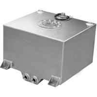Proflow Fuel Cell Tank Sumped 10Gal (38L) Aluminium Natural 410 x 380 x 260mm With Sender Two -12 AN Female Outlets