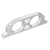 Proflow Fuel Filter Brackets Dual 50mm hole Aluminium Silver Anodised