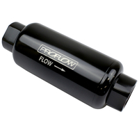Proflow Fuel Filter Inline Mount 10 Microns Billet Aluminium Black Anodised 140mm length -10 AN Inlet/Outlet
