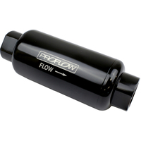 Proflow Fuel Filter Inline Mount Billet Aluminium Black Anodised 40 Microns 183mm length -12 AN Inlet/Outlet Each