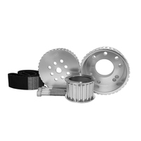 Proflow Gilmer Belt Drive Kit SB Chevrolet with Short Water Pump Billet Aluminium Silver Anodised