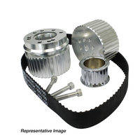 Proflow Gilmer Belt Drive Kit BB Chevrolet with Short Water Pump Billet Aluminium Clear Anodised