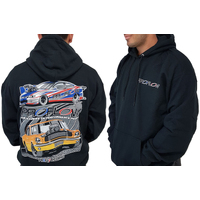 Proflow Car Mural Sweatshirt Hooded Cotton/Polyester Black Men's XXXX-Large