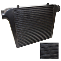 Proflow Intercooler Bar & Plate 450 x 300 x 100mm 3.0'' Outlets Aluminium Universal Black