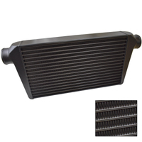 Proflow Intercooler Race Series Aluminium Black Universal Delta Fin 600 x 300 x 125mm 3in. Outlets Natural