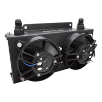 Proflow Oil Cooler Kit Ultra Pro 19 Row Dual Fan 625 CFM AN10 ORB Female Aluminium Black
