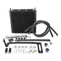 Proflow Transmission Oil Cooler Kit For Ford Falcon BA 280 x 255 x 19mm 3/8'' Barb Black Powdercoated