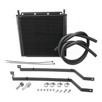 Proflow Transmission Oil Cooler Kit For Holden Commodore VT S2 / VX V6 & V8 280 x 255 x 19mm 3/8'' Barb Black Powdercoated