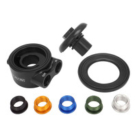 Proflow Oil Filter Bypass Adaptor Spin-On 90 Deg -08AN ORB Black Anodized Universal,