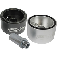 Proflow Oil Filter Adapter Sandwich Adapter Billet Aluminium Silver Anodised 13/16-16 in. AN10 1/8in. NPT Port Chev