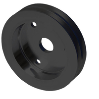 Proflow Pulley V-Belt Crankshaft BB Chev Short Water Pump 2-Groove Black Aluminium