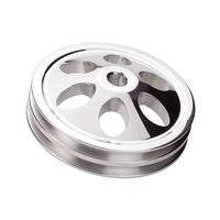 Proflow Pulley V-Belt Power Steering Early GM 2-Groove Polished Aluminium