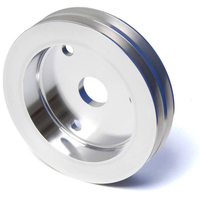Proflow Pulley V-Belt Crankshaft SB Chev Short Water Pump 2-Groove Polished Aluminium