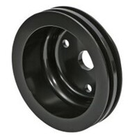 Proflow Pulley V-Belt Crankshaft SB Chev Long Water Pump 2-Groove Black Aluminium