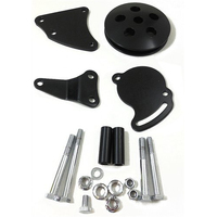 Proflow Power Steering Brackets Mounting kit Type II Bracket with Pulley Black SB Chev