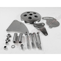 Proflow Power Steering Brackets Mounting kit Type II Bracket with Pulley Chrome SB Chev