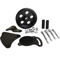 Proflow Power Steering Pump Bracket mounting kit GM Type Pump V Belt Pulley Black