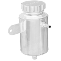 Proflow Power Steering Reservoir Remote Aluminium Polished Universal 120mm x 90mm Barb Male 3/8in. 1/2in.