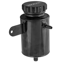 Proflow Power Steering Reservoir Remote Aluminium Black Universal 120mm x 90mm Barb Male 3/8in. 1/2in.
