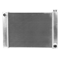 Proflow Radiator Universal Fabricated Aluminium Tanks Natural 24 in. Wide 19.00in. High 2.25 in. Thick Chev Side Inlet & outlets