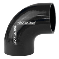 Proflow Hose Tubing Air intake Silicone Coupler 5.00in. 90 Degree Elbow Black