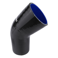 Proflow Hose Tubing Air intake Silicone Reducer 1.50in. - 2.00in. 45 Degree Elbow Black