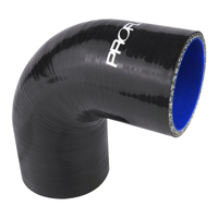 Proflow Hose Tubing Air intake Silicone Reducer 1.50in. - 2.00in. 90 Degree Elbow Black